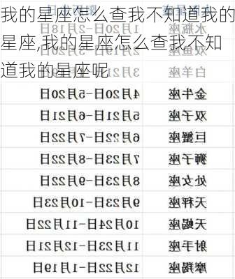 我的星座怎么查我不知道我的星座,我的星座怎么查我不知道我的星座呢