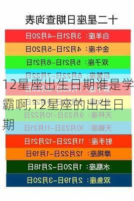 12星座出生日期谁是学霸啊,12星座的出生日期