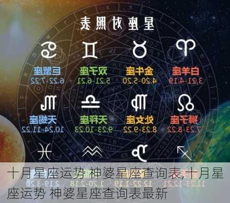 十月星座运势 神婆星座查询表,十月星座运势 神婆星座查询表最新