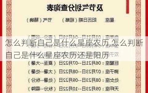 怎么判断自己是什么星座农历,怎么判断自己是什么星座农历还是阳历