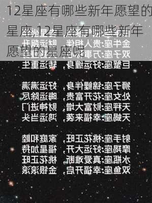 12星座有哪些新年愿望的星座,12星座有哪些新年愿望的星座呢