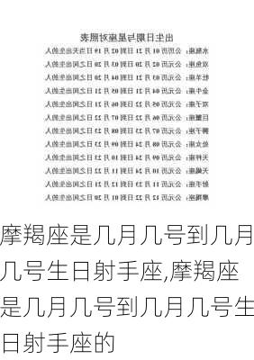 摩羯座是几月几号到几月几号生日射手座,摩羯座是几月几号到几月几号生日射手座的