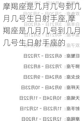 摩羯座是几月几号到几月几号生日射手座,摩羯座是几月几号到几月几号生日射手座的