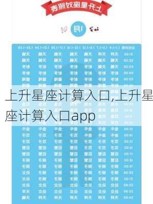 上升星座计算入口,上升星座计算入口app