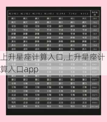 上升星座计算入口,上升星座计算入口app