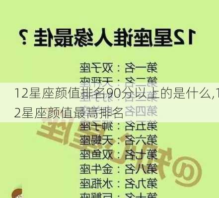 12星座颜值排名90分以上的是什么,12星座颜值最高排名