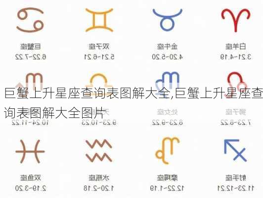 巨蟹上升星座查询表图解大全,巨蟹上升星座查询表图解大全图片