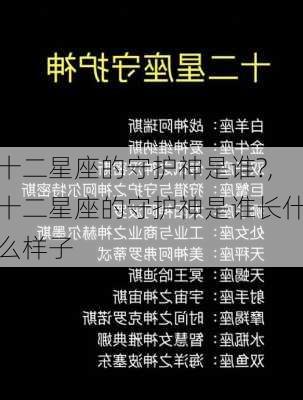 十二星座的守护神是谁?,十二星座的守护神是谁长什么样子