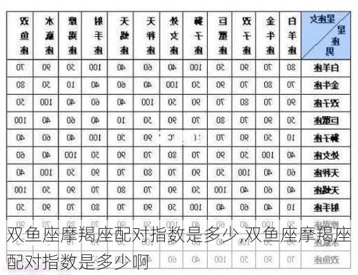 双鱼座摩羯座配对指数是多少,双鱼座摩羯座配对指数是多少啊