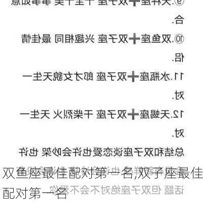 双鱼座最佳配对第一名,双子座最佳配对第一名