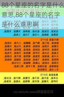 88个星座的名字是什么意思,88个星座的名字是什么意思啊