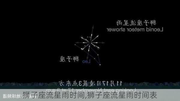 狮子座流星雨时间,狮子座流星雨时间表