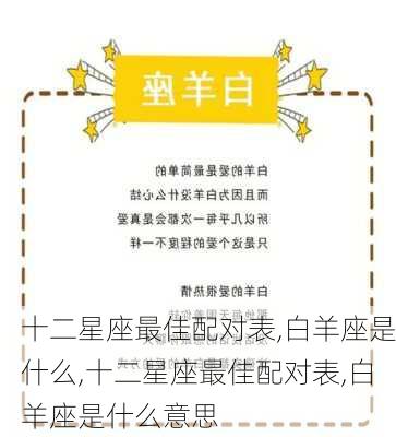 十二星座最佳配对表,白羊座是什么,十二星座最佳配对表,白羊座是什么意思