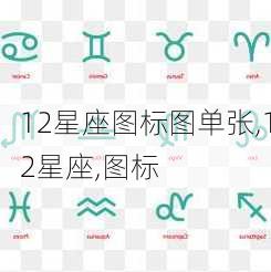 12星座图标图单张,12星座,图标