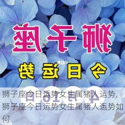 狮子座今日运势女生属猪人运势,狮子座今日运势女生属猪人运势如何