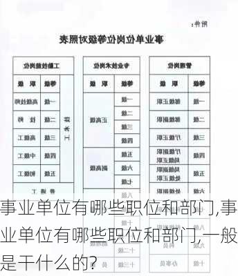 事业单位有哪些职位和部门,事业单位有哪些职位和部门,一般是干什么的?