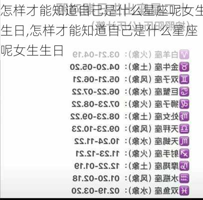 怎样才能知道自己是什么星座呢女生生日,怎样才能知道自己是什么星座呢女生生日