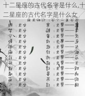 十二星座的古代名字是什么,十二星座的古代名字是什么女