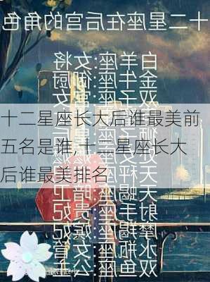 十二星座长大后谁最美前五名是谁,十二星座长大后谁最美排名