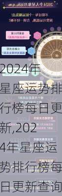 2024年星座运势排行榜每日更新,2024年星座运势排行榜每日更新查询