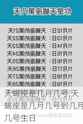 天蝎座是几月几号,天蝎座是几月几号到几月几号生日