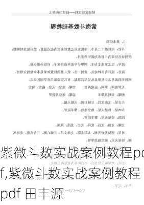 紫微斗数实战案例教程pdf,紫微斗数实战案例教程pdf 田丰源