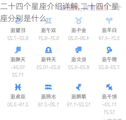 二十四个星座介绍详解,二十四个星座分别是什么