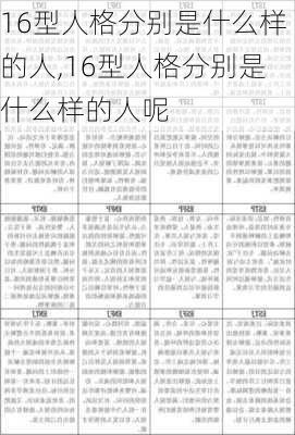 16型人格分别是什么样的人,16型人格分别是什么样的人呢