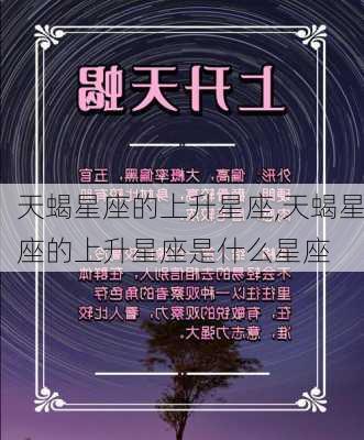 天蝎星座的上升星座,天蝎星座的上升星座是什么星座