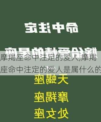 摩羯座命中注定的爱人,摩羯座命中注定的爱人是属什么的