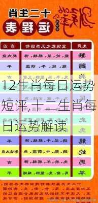 12生肖每日运势短评,十二生肖每日运势解读