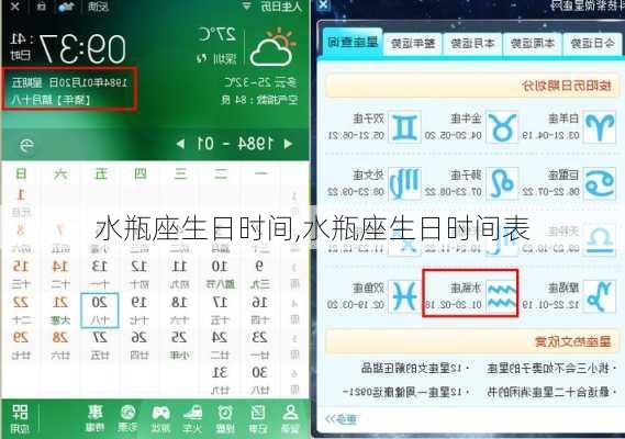 水瓶座生日时间,水瓶座生日时间表