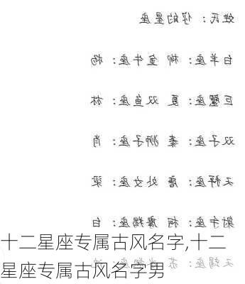 十二星座专属古风名字,十二星座专属古风名字男