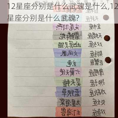 12星座分别是什么武魂是什么,12星座分别是什么武魂?