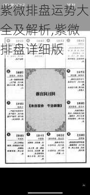 紫微排盘运势大全及解析,紫微排盘详细版