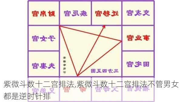 紫微斗数十二宫排法,紫微斗数十二宫排法不管男女都是逆时针排