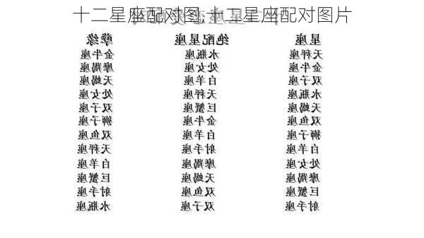 十二星座配对图,十二星座配对图片