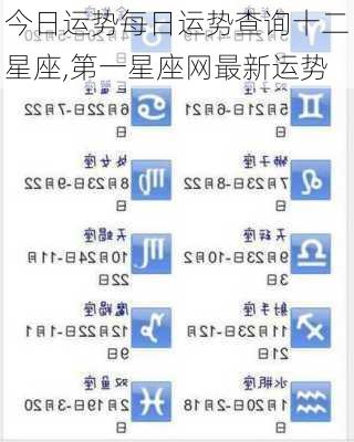 今日运势每日运势查询十二星座,第一星座网最新运势