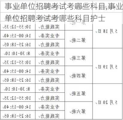 事业单位招聘考试考哪些科目,事业单位招聘考试考哪些科目护士