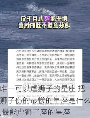 唯一可以虐狮子的星座 把狮子伤的最惨的星座是什么,最能虐狮子座的星座