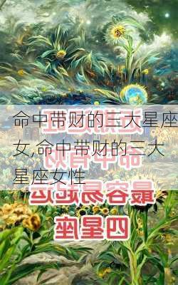 命中带财的三大星座女,命中带财的三大星座女性