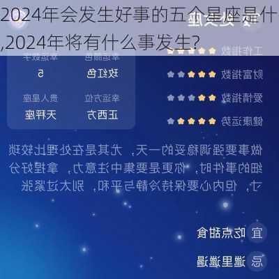 2024年会发生好事的五个星座是什么,2024年将有什么事发生?