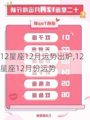 12星座12月运势出炉,12星座12月份运势