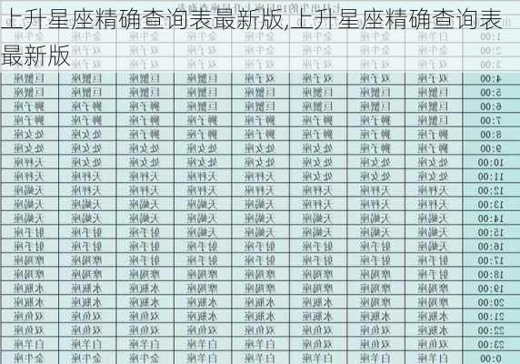 上升星座精确查询表最新版,上升星座精确查询表最新版