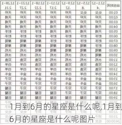 1月到6月的星座是什么呢,1月到6月的星座是什么呢图片