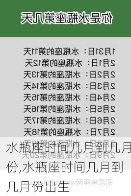 水瓶座时间几月到几月份,水瓶座时间几月到几月份出生