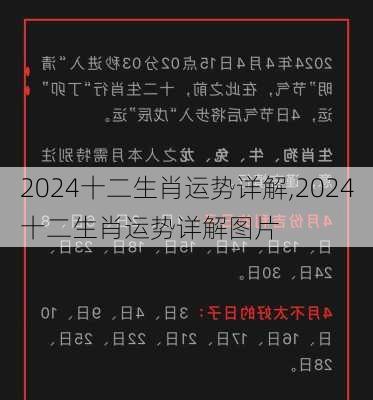 2024十二生肖运势详解,2024十二生肖运势详解图片