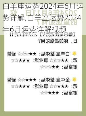 白羊座运势2024年6月运势详解,白羊座运势2024年6月运势详解视频