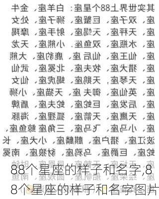 88个星座的样子和名字,88个星座的样子和名字图片