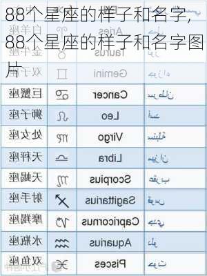 88个星座的样子和名字,88个星座的样子和名字图片